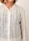 Rabe Metallic Knit Zipped Cardigan, Silver