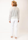 Rabe Metallic Knit Zipped Cardigan, Silver