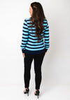 Rabe Striped High Neck Knit Jumper, Blue & Navy