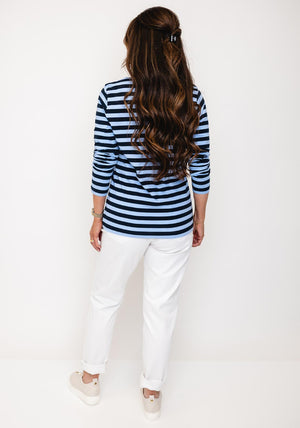 Rabe Striped Long Sleeve Top, Blue