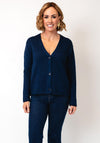 Rabe Ribbed V-Neck Cardigan, Navy
