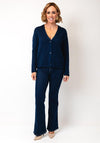 Rabe Ribbed V-Neck Cardigan, Navy