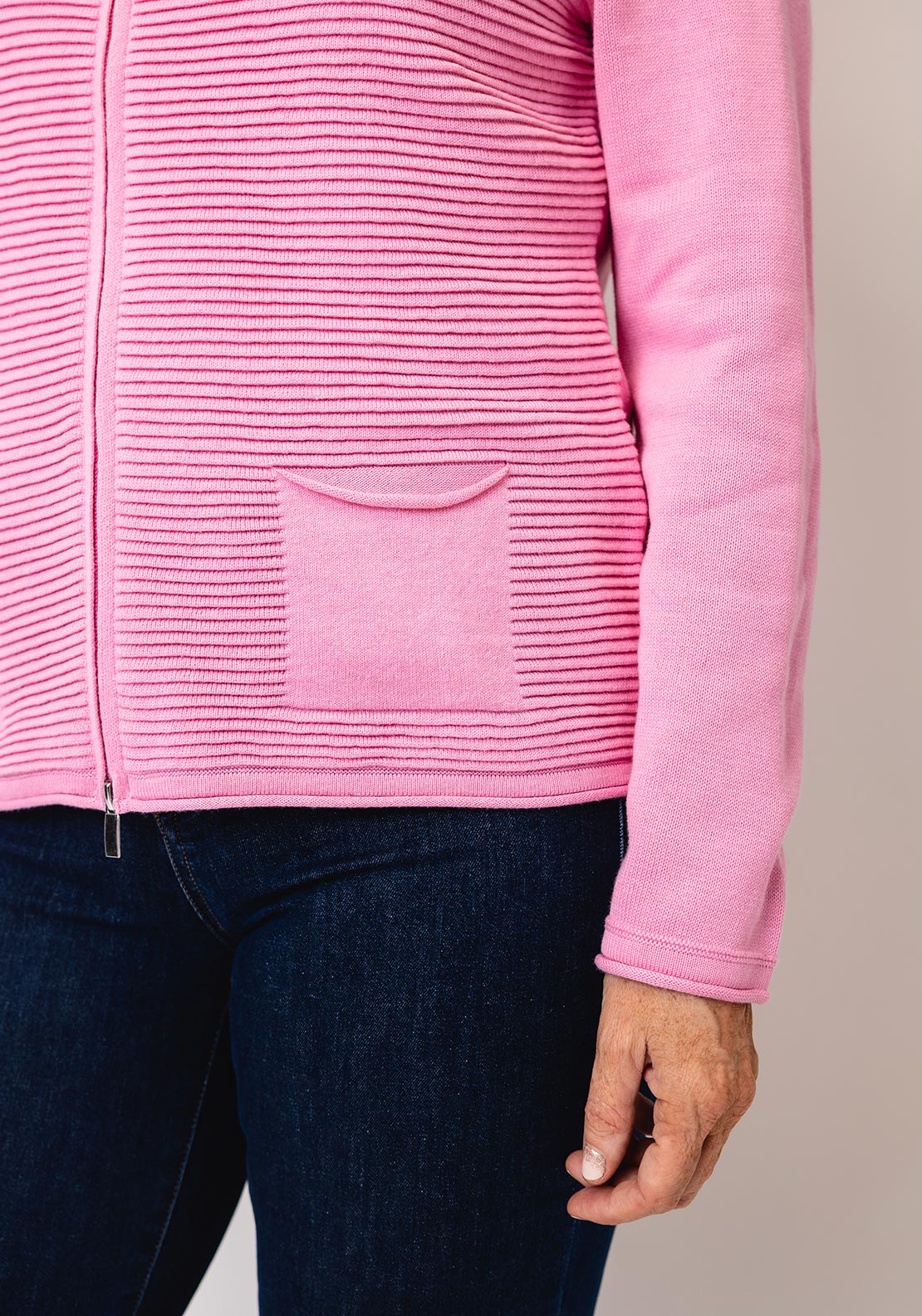 Rabe Knit Full Zip Jacket, Pink