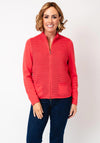 Rabe Knit Full Zip Jacket, Coral Red