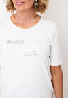 Rabe Printed Slogan With Rhinestone Detail T-Shirt, White