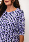 Rabe Geo Print Cropped Sleeve Top, Purple