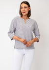 Rabe Striped with Chest Detail Blouse, Grey
