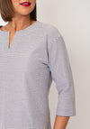 Rabe Striped with Chest Detail Blouse, Grey