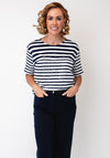 Rabe Striped with Studded Detail Top, Navy and White