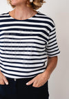 Rabe Striped with Studded Detail Top, Navy and White