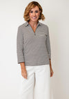 Rabe Striped with Rhinestone Detail Top, Brown