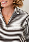 Rabe Striped with Rhinestone Detail Top, Brown