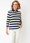 Rabe Quarter Zip Striped Jumper, Navy Multi