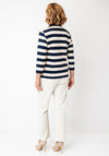 Rabe Quarter Zip Striped Jumper, Navy Multi