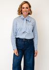 Rabe Pinstripe Pussybow Blouse, Blue