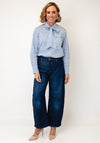 Rabe Pinstripe Pussybow Blouse, Blue
