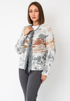 Rabe Fringe Detail Long Sleeve Jacket, Grey