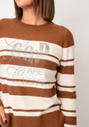 Rabe Stripped Round Neck Pullover, Brown