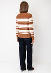 Rabe Stripped Round Neck Pullover, Brown