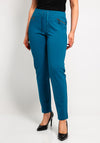 Rabe Slim Leg Stretch Trousers, Teal