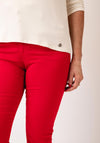 Rabe Sunny Cropped Kick Flare Jeans, Red
