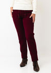 Rabe Slime Leg Trousers, Burgundy