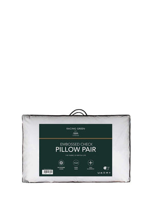 Racing Green Embossed Check Pillow Pair