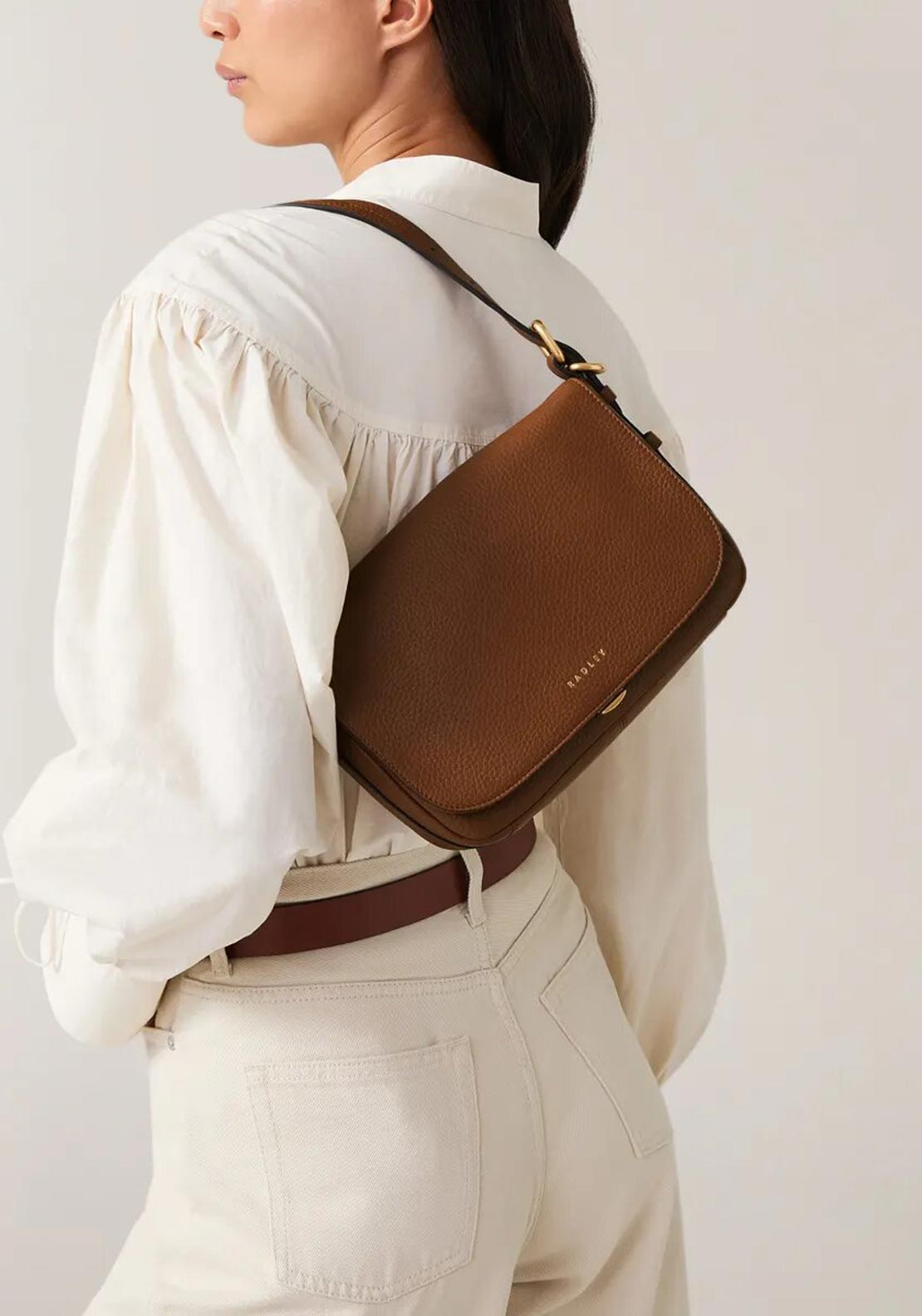 Radley Graffton Street Small Flapover Crossbody Bag, Tan