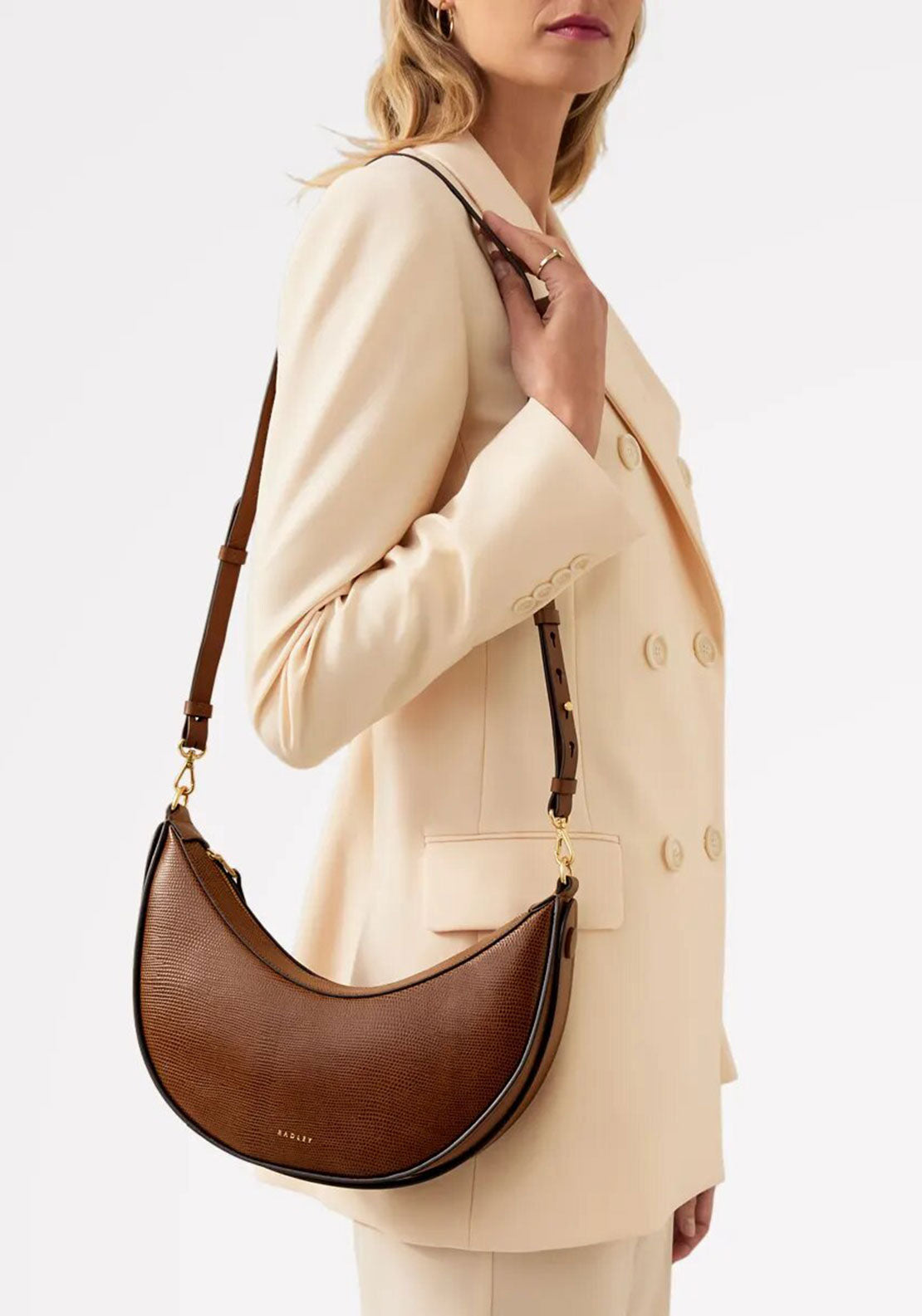 Radley The Kensal Faux Lizard Shoulder Bag, Tan