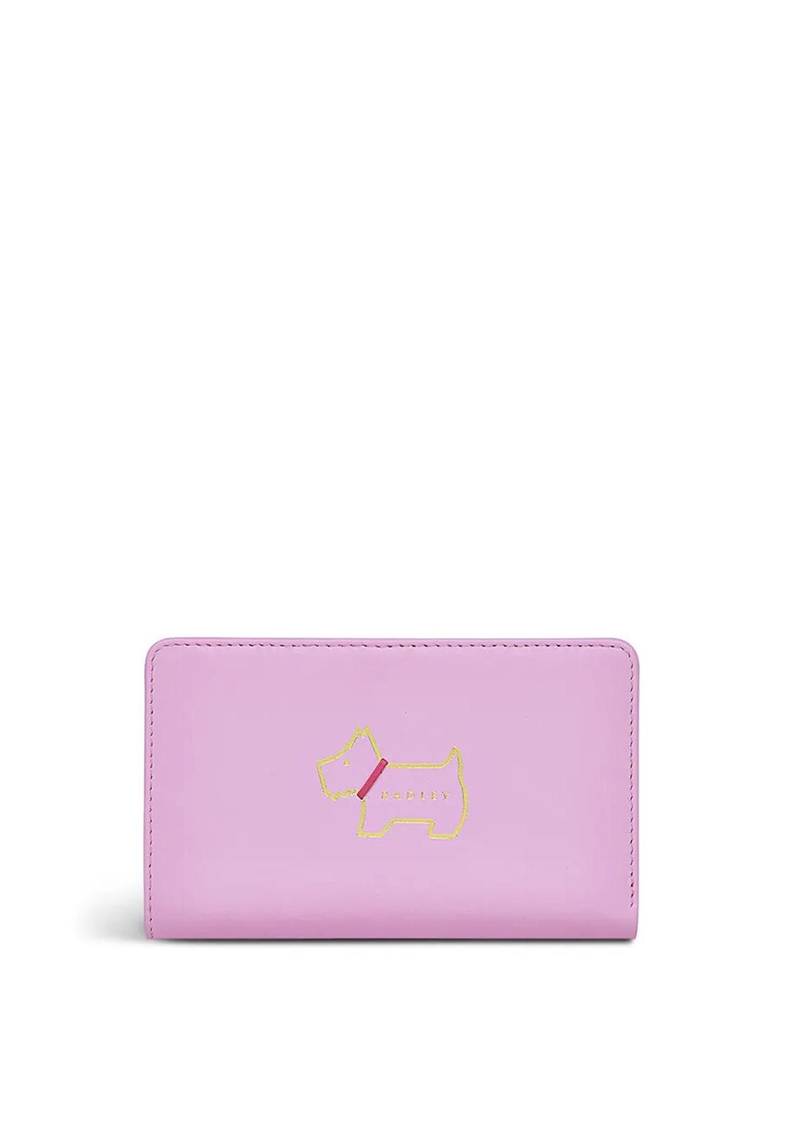 Radley Heritage Dog Outline Medium Leather Wallet, Sugar Pink