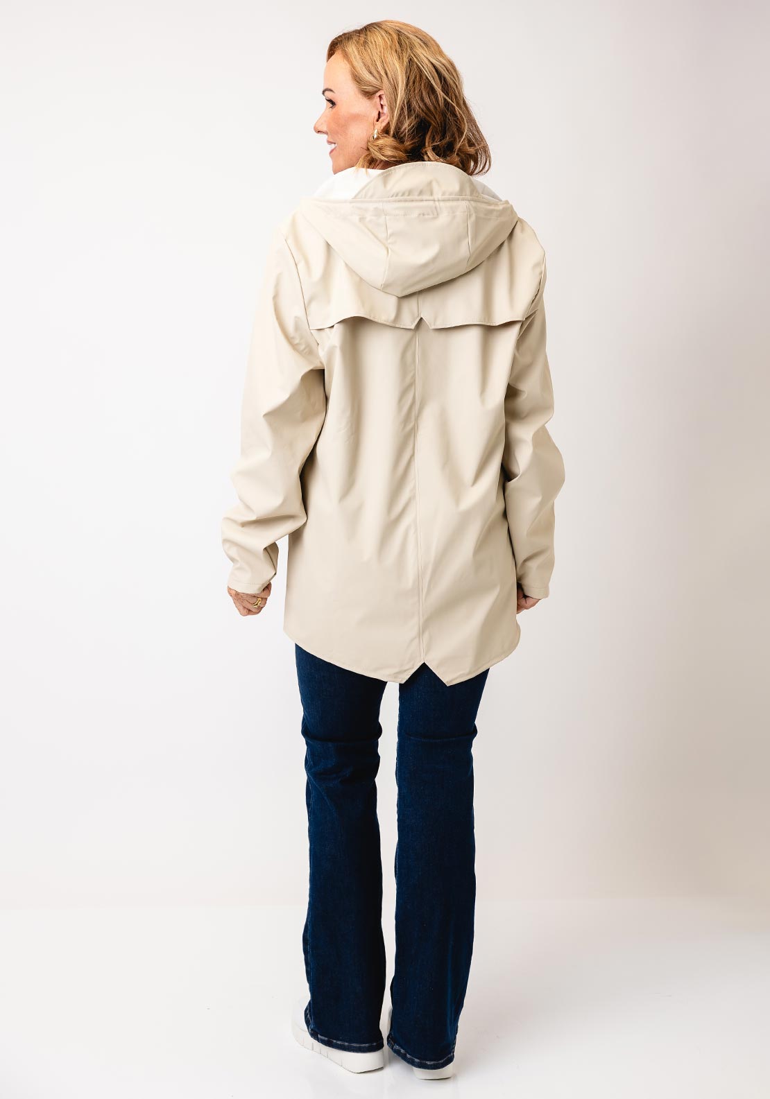 Rains Waterproof Short Clear Raincoat, Dune Beige