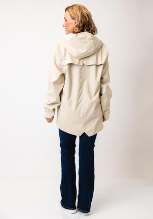 Rains Waterproof Short Clear Raincoat, Dune Beige