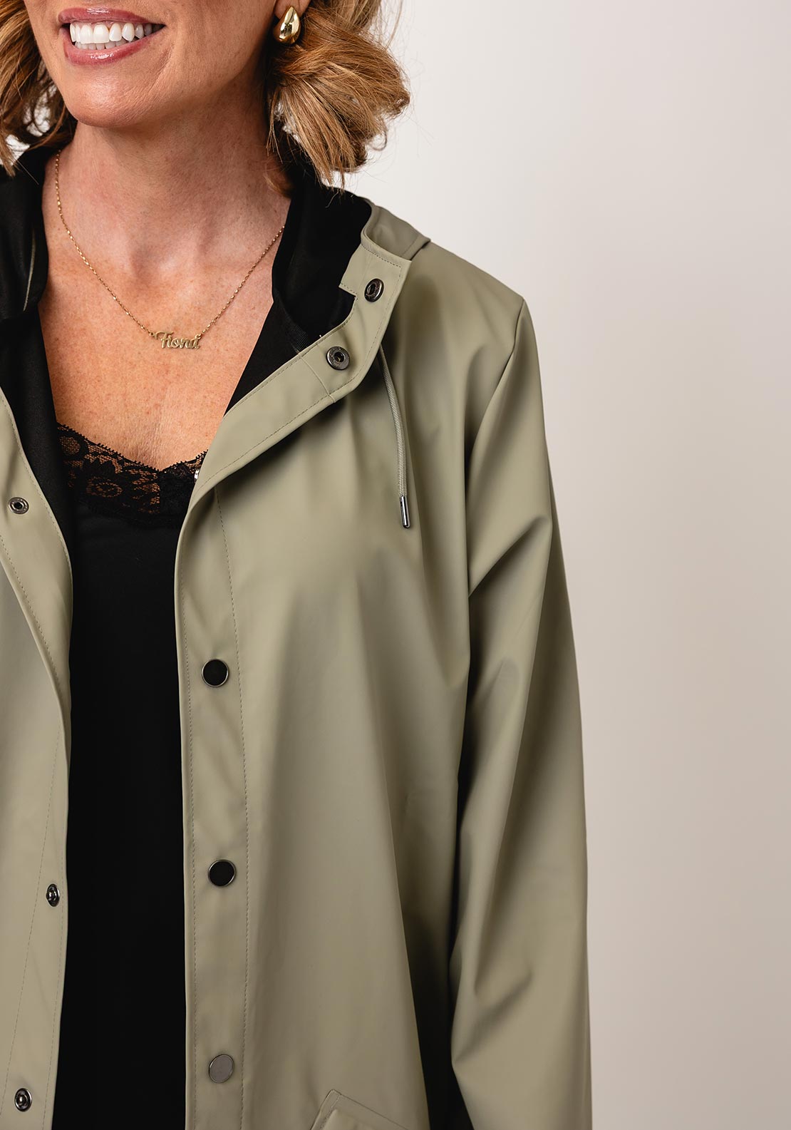 Rains Waterproof Long Raincoat, Drift Green