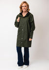 Rains Waterproof Long Raincoat, Green