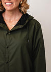 Rains Waterproof Long Raincoat, Green