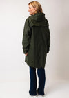 Rains Waterproof Long Raincoat, Green