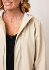 Rains Long Storm Breaker Rain Jacket, Dune Beige