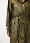 Rain Curve Long Rain Jacket, Olive Green