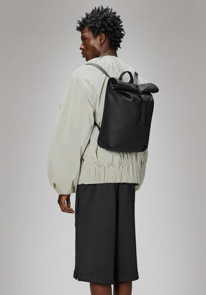 Rains Rolltop Mini Rucksack, Black