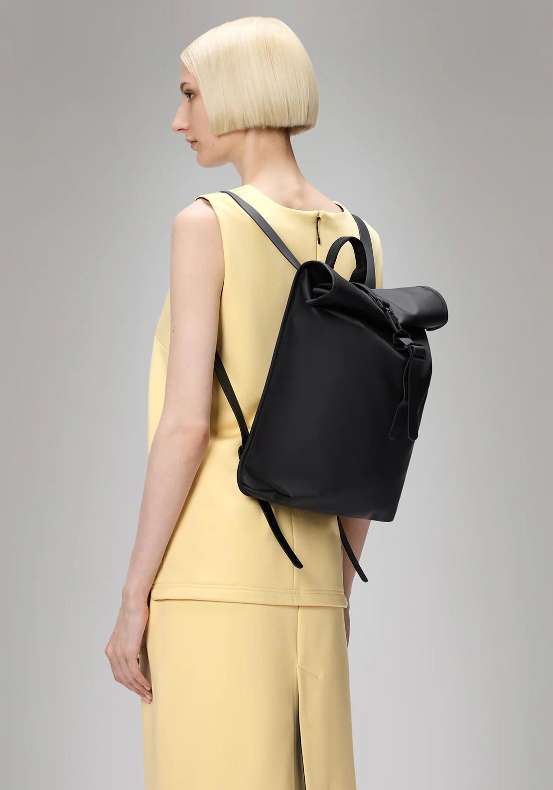 Rains Rolltop Mini Rucksack, Black