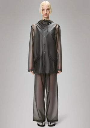 Rains Waterproof Short Clear Raincoat, Mist Grey