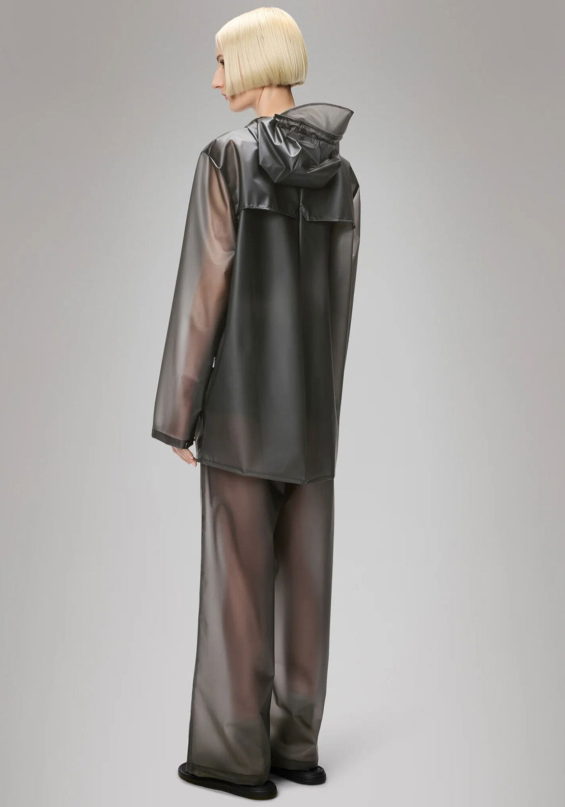 Rains Waterproof Short Clear Raincoat, Mist Grey