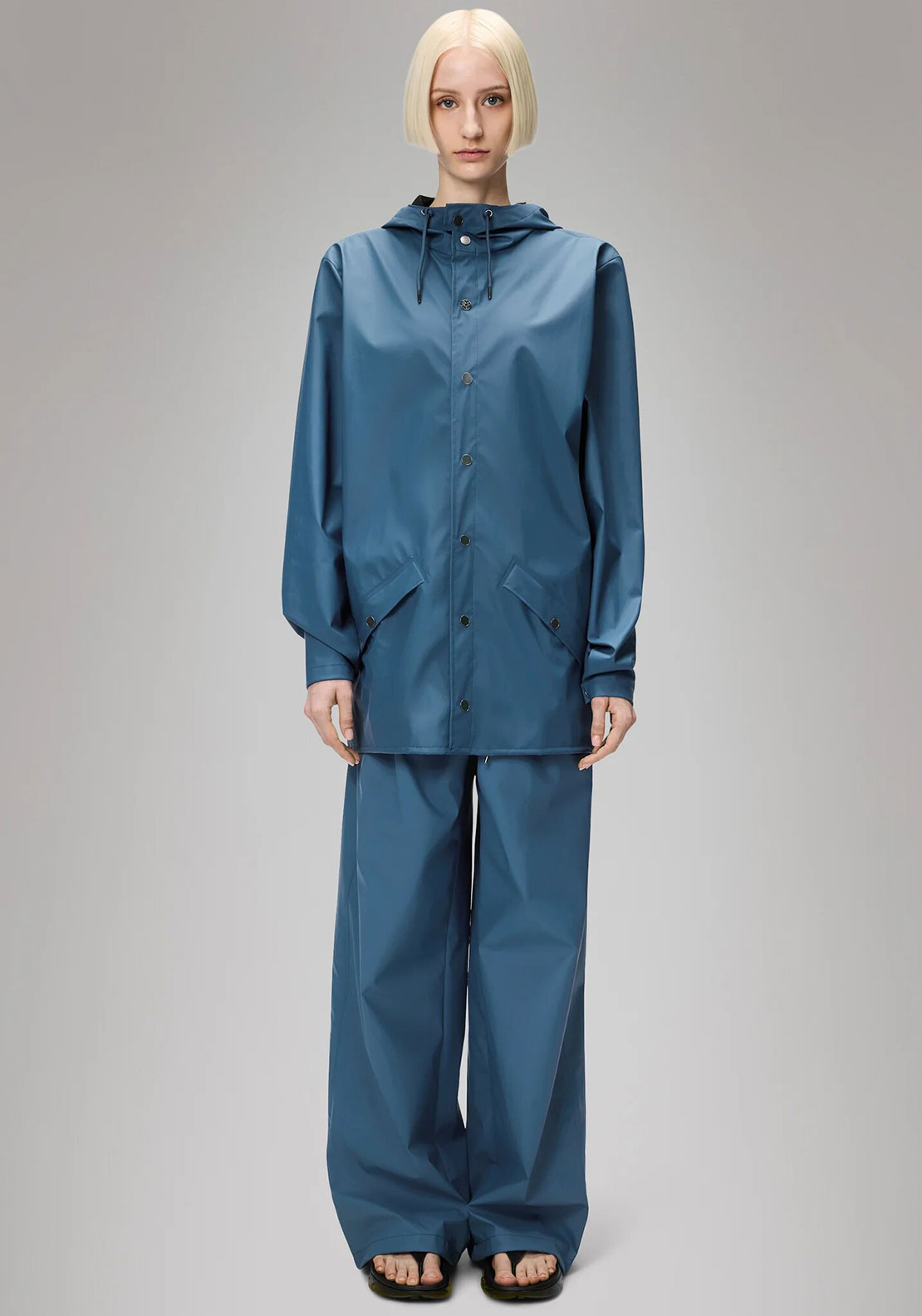 Rains Waterproof Short Clear Raincoat, Pulse Blue