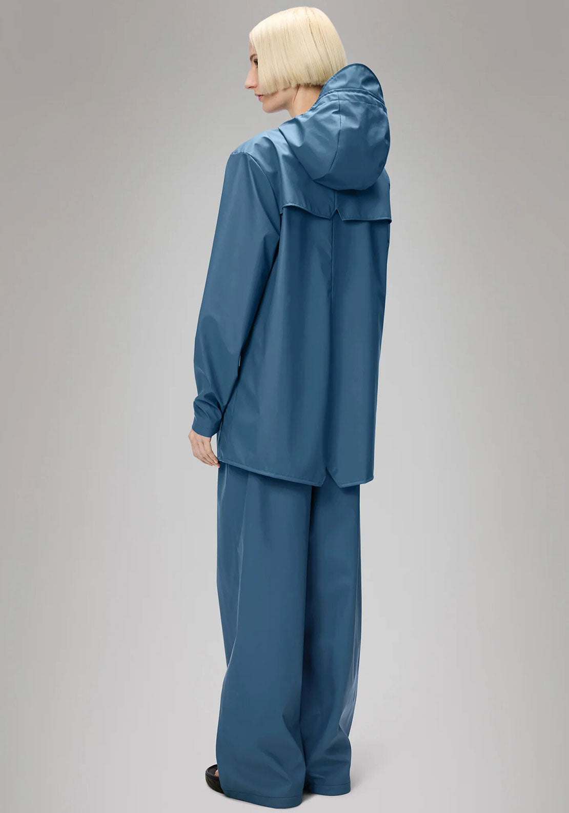 Rains Waterproof Short Clear Raincoat, Pulse Blue