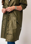 Rains Waterproof Long Raincoat, Olive Green