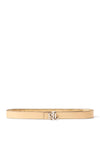 Ralph Lauren Logo Reversible Metallic Embossed Belt, Platinum/Sand Dune