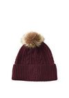 Ralph Lauren Cable Knit Bobble Hat, Burgundy