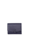 Ralph Lauren Cameryn Pebbled Leather Small Flap Wallet, Navy