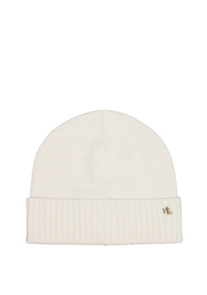 Ralph Lauren Core Knit Beanie, Cream