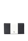 Ralph Lauren Leather Crosshatch Slim Wallet, Black & Soft White